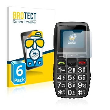 Front side of a product packaging with the brand logo BROTECT. Next to it is the device artfone C1 + shown with the correspond