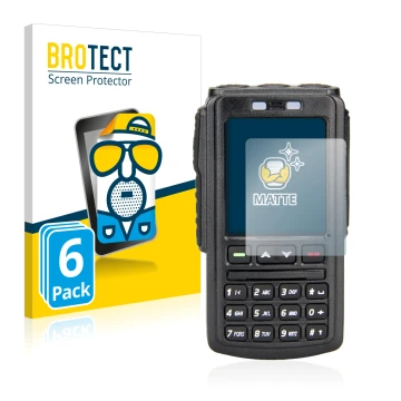 Front side of a product packaging with the brand logo BROTECT. Next to it is the device AnyTone BT-01 shown with the correspon