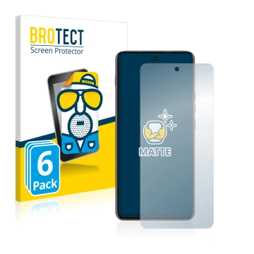 Front side of a product packaging with the brand logo BROTECT. Next to it is the device Motorola ThinkPhone shown with the cor