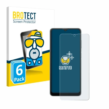 Front side of a product packaging with the brand logo BROTECT. Next to it is the device Blackview A53 shown with the correspon