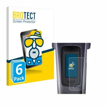 Front side of a product packaging with the brand logo BROTECT. Next to it is the device TQ HPR50 E-Bike System shown with the 