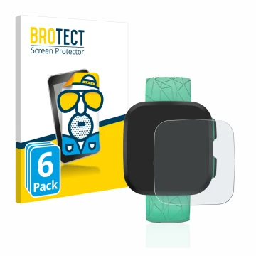 Front side of a product packaging with the brand logo BROTECT. Next to it is the device Garmin Bounce shown with the correspon