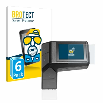 Front side of a product packaging with the brand logo BROTECT. Next to it is the device Giant Ridecontrol Dash 2 in 1 shown wi