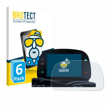 Front side of a product packaging with the brand logo BROTECT. Next to it is the device Moto Morini Seiemmezzo TFT Display 5