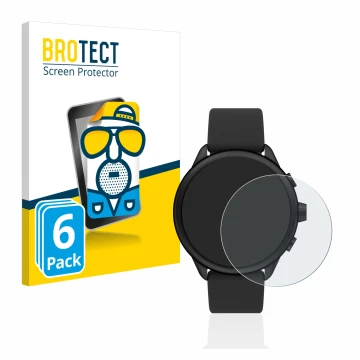Front side of a product packaging with the brand logo BROTECT. Next to it is the device Fossil Smartwatch Wellness (Gen 6) Hyb