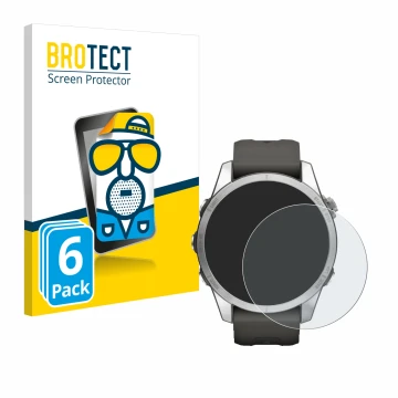 Front side of a product packaging with the brand logo BROTECT. Next to it is the device Garmin Fenix 7S Pro Solar (42 mm) show