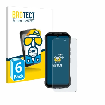 Front side of a product packaging with the brand logo BROTECT. Next to it is the device Doogee V30 shown with the correspondin
