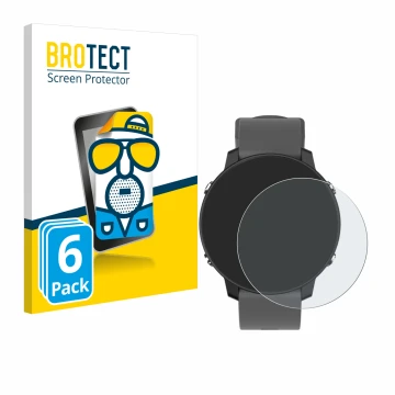 Front side of a product packaging with the brand logo BROTECT. Next to it is the device Shot Scope G5 GPS Watch shown with the