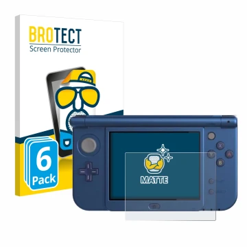 Front side of a product packaging with the brand logo BROTECT. Next to it is the device Nintendo New 3DS XL (Lower display) sh