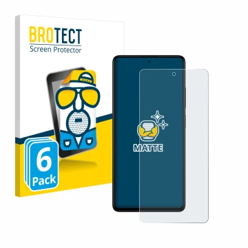 Front side of a product packaging with the brand logo BROTECT. Next to it is the device Xiaomi Redmi Note 12 Pro+ shown with t