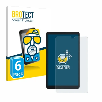 Front side of a product packaging with the brand logo BROTECT. Next to it is the device Blackview Tab 60 8.68