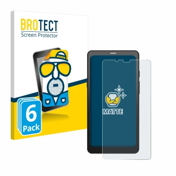 Front side of a product packaging with the brand logo BROTECT. Next to it is the device Boox Palma shown with the correspondin