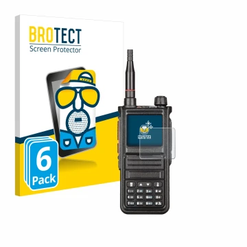 Front side of a product packaging with the brand logo BROTECT. Next to it is the device Radtel RT-470X shown with the correspo
