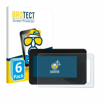 Front side of a product packaging with the brand logo BROTECT. Next to it is the device Shimano Steps SC-EN600 shown with the 