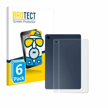 Front side of a product packaging with the brand logo BROTECT. Next to it is the device Samsung Galaxy Tab A9 Plus 5G (Back) s
