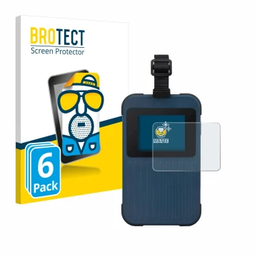 Front side of a product packaging with the brand logo BROTECT. Next to it is the device Acer Enduro Connect M3 shown with the 