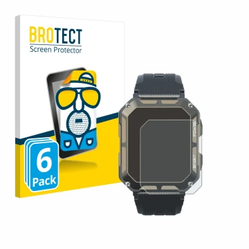 Front side of a product packaging with the brand logo BROTECT. Next to it is the device Blackview C20Pro 1.83