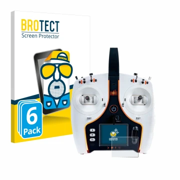 Front side of a product packaging with the brand logo BROTECT. Next to it is the device Spektrum NX7e shown with the correspon