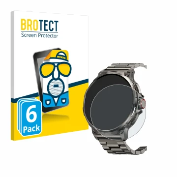 Front side of a product packaging with the brand logo BROTECT. Next to it is the device Tesofit Smartwatch 1.85