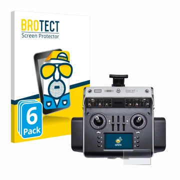 Front side of a product packaging with the brand logo BROTECT. Next to it is the device Graupner MC-32ex shown with the corres