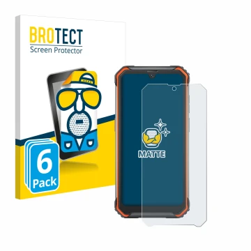 Front side of a product packaging with the brand logo BROTECT. Next to it is the device Blackview BV7200 shown with the corres