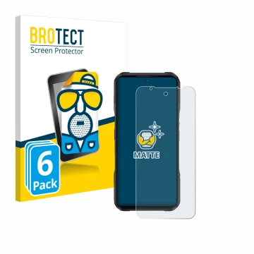 Front side of a product packaging with the brand logo BROTECT. Next to it is the device Doogee V20S shown with the correspondi