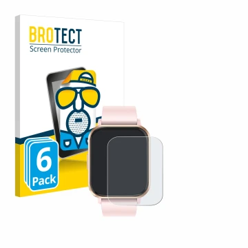 Front side of a product packaging with the brand logo BROTECT. Next to it is the device walkbee Smartwatch 1.83