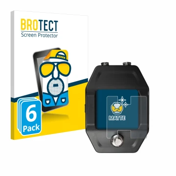 Front side of a product packaging with the brand logo BROTECT. Next to it is the device Shure GLXD16+ shown with the correspon