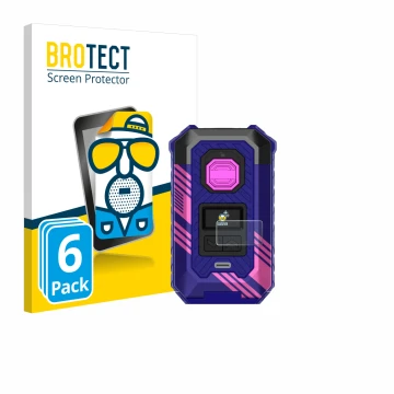 Front side of a product packaging with the brand logo BROTECT. Next to it is the device Vaporesso Armour Max shown with the co