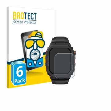 Front side of a product packaging with the brand logo BROTECT. Next to it is the device Zeblaze Ares GPS shown with the corres