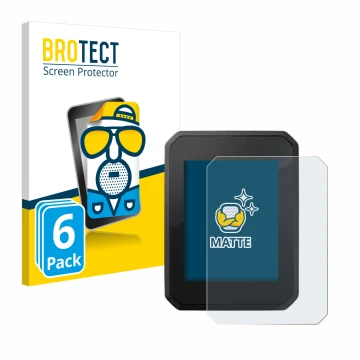 Front side of a product packaging with the brand logo BROTECT. Next to it is the device FIT Display Compact 2.0 shown with the