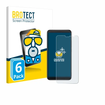 Front side of a product packaging with the brand logo BROTECT. Next to it is the device TCL 403 shown with the corresponding s