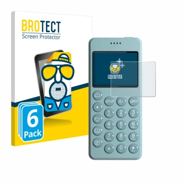 Front side of a product packaging with the brand logo BROTECT. Next to it is the device Punkt MP02 shown with the correspondin