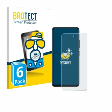 Front side of a product packaging with the brand logo BROTECT. Next to it is the device ZTE Blade A75 4G shown with the corres