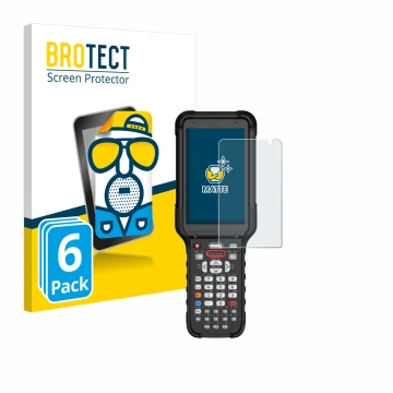 Front side of a product packaging with the brand logo BROTECT. Next to it is the device Honeywell CK67 shown with the correspo