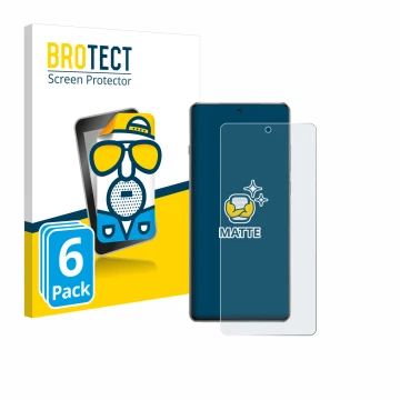 Front side of a product packaging with the brand logo BROTECT. Next to it is the device OnePlus 13R shown with the correspondi