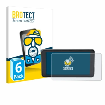 Front side of a product packaging with the brand logo BROTECT. Next to it is the device BMW ConnectedRide Navigator Full Cover