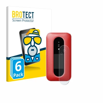 Front side of a product packaging with the brand logo BROTECT. Next to it is the device Doro Leva L30 (Outer display) shown wi