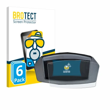 Front side of a product packaging with the brand logo BROTECT. Next to it is the device Yamaha NMAX 125 2024 shown with the co