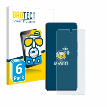 Front side of a product packaging with the brand logo BROTECT. Next to it is the device Vivo V50 shown with the corresponding 