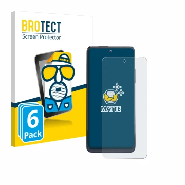 Front side of a product packaging with the brand logo BROTECT. Next to it is the device Thuraya One shown with the correspondi