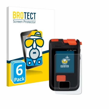 Front side of a product packaging with the brand logo BROTECT. Next to it is the device Mammut Barryvox S2 shown with the corr