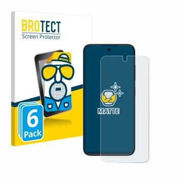 Front side of a product packaging with the brand logo BROTECT. Next to it is the device ZTE Blade V70 Vita shown with the corr