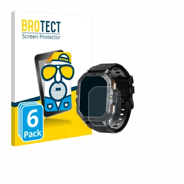 Front side of a product packaging with the brand logo BROTECT. Next to it is the device Oukitel BT101 2.02