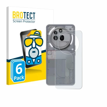 Front side of a product packaging with the brand logo BROTECT. Next to it is the device Nothing Phone (3a) Pro (Back) shown wi