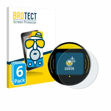 Front side of a product packaging with the brand logo BROTECT. Next to it is the device Nayax Onyx shown with the correspondin