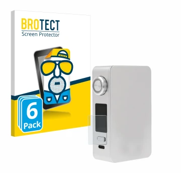 Front side of a product packaging with the brand logo BROTECT. Next to it is the device Lost Vape Centaurus M200 shown with th