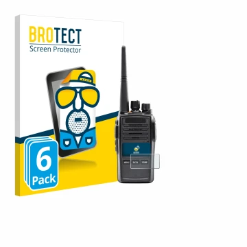 Front side of a product packaging with the brand logo BROTECT. Next to it is the device Midland G18 Pro PMR shown with the cor