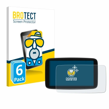 Front side of a product packaging with the brand logo BROTECT. Next to it is the device TomTom Go Navigator 6 (2nd generation)