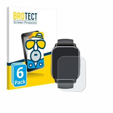 Front side of a product packaging with the brand logo BROTECT. Next to it is the device Poounur T80 1.95